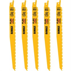 DeWalt FLEXVOLT 9 in. 6 Teeth per in. Bi-Metal Pruning Reciprocating Saw Blade (5-Pack)
